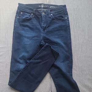 7 For All Mankind Deep Blue Skinny Jeans